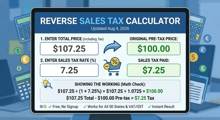 Reverse Sales Tax Calculator